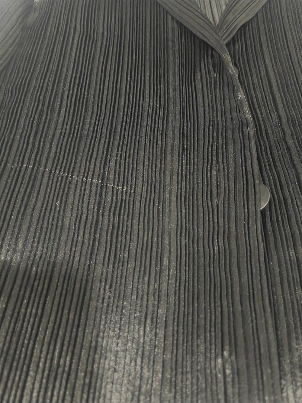 Issey Miyake Black Pleated Button-Front Jacket - Picture 8 of 8